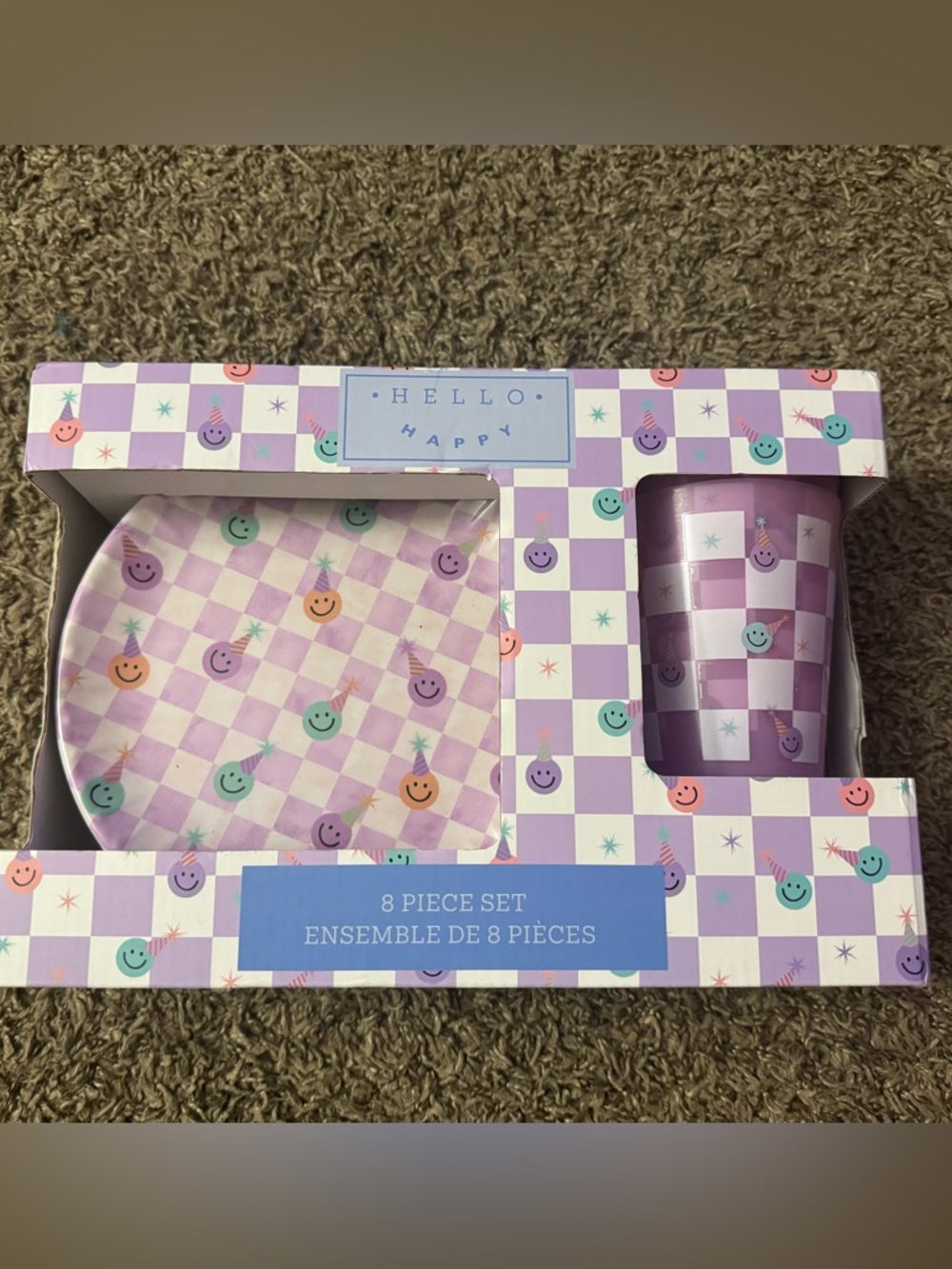 Lavender Party Plates & Cups 8-Piece Set
